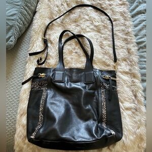 Black Italian Leather Bucket Bag